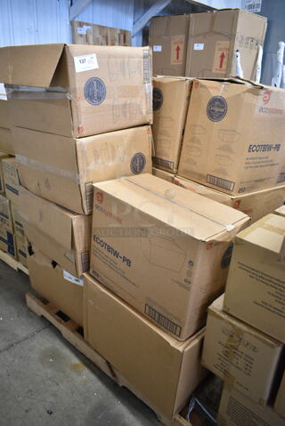 15 BRAND NEW Boxes of Ecosystem ECOTB1W-PB #1 White PE Take Out Box. 15 Times Your Bid! 