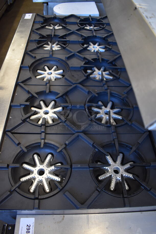 Garland SunFire Stainless Steel Commercial Natural Gas Powered 10 Burner Range w/ 2 Ovens, Over Shelf and Back Splash 59x34x56 - Image 5 of 11