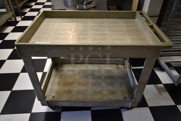 Gray Poly 2 Tier Cart on Commercial Casters. (kitchen)