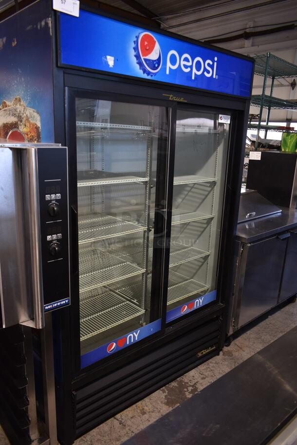 2015 True GDM-45-LD Metal Commercial 2 Door Reach In Cooler Merchandiser w/ Poly Coated Racks. 115 Volts, 1 Phase. Tested and Working! - Image 1 of 7