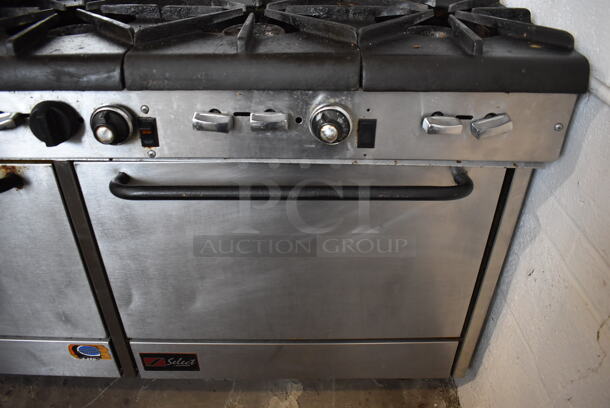 Southbend Select Stainless Steel Commercial Natural Gas Powered 6 Burner Range w/ Flat Top Griddle, 2 Ovens, Over Shelf and Back Splash. 61x35x60 - Image 8 of 10