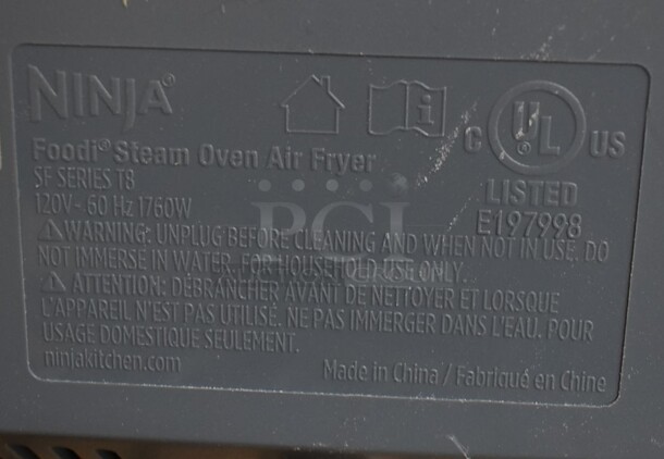 Ninja SF Series T8 Metal Countertop Food Steam Oven Air Fryer. 120 Volts, 1 Phase.  - Image 6 of 6