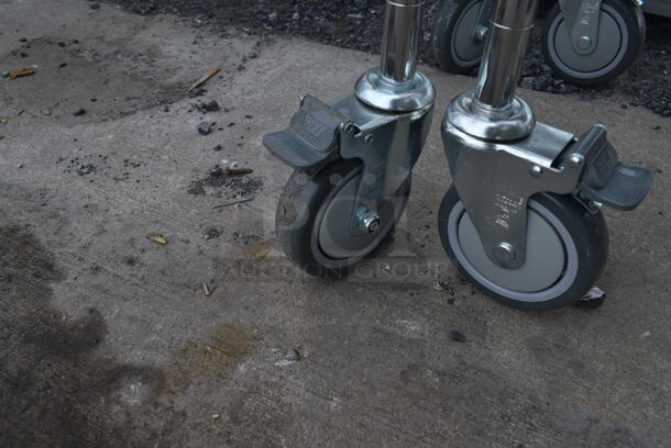 Chrome Finish 4 Tier Wire Shelving Unit on Commercial Casters. BUYER MUST DISMANTLE. PCI CANNOT DISMANTLE FOR SHIPPING. PLEASE CONSIDER FREIGHT CHARGES. - Image 3 of 3