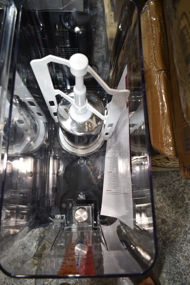 BRAND NEW SCRATCH AND DENT! 2024 Carnival King 382RBD5G3 Stainless Steel Commercial Countertop Triple 5 Gallon Bowl Refrigerated Beverage Dispenser. 120 Volts, 1 Phase. Tested and Working! - Image 5 of 9