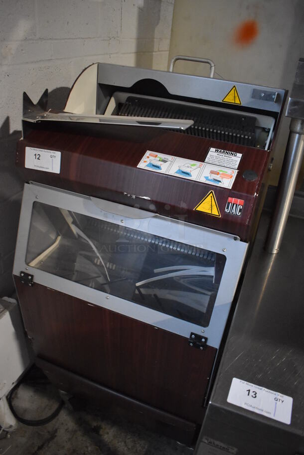 JAC Metal Commercial Floor Style Bread Loaf Slicer on Commercial Casters. 115 Volts, 1 Phase. 23.5x24x53. Tested and Working! - Image 3 of 6