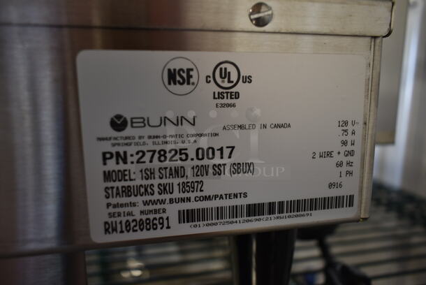 BRAND NEW SCRATCH AND DENT! 2016 Bunn 1SH STAND Stainless Steel Commercial Countertop Satellite Server Stand. 120 Volts, 1 Phase. - Image 5 of 5