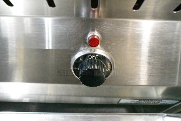 Randell RAN HTD-4S Stainless Steel Commercial Floor Style 4 Well Steam Table w/ Tray Slide and Sneeze Guard on Commercial Casters. 120 Volts, 1 Phase. Tested and Working! - Image 5 of 9