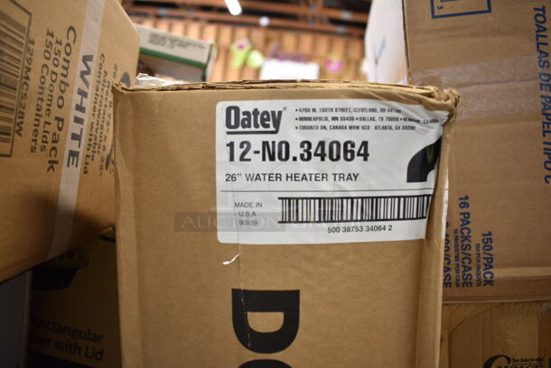 2 Boxes of 10 BRAND NEW SCRATCH AND DENT! Oatey 34064 83534064 26" Plastic Water Heater Pan with 1" - 1 1/2" PVC Adapter. 2 Times Your Bid! - Image 3 of 4