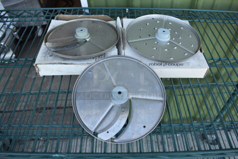 3 BRAND NEW Robot Coupe Metal Food Processor Blades; ES4, ES6, RG2. 6.75x6.75x1. 3 Times Your Bid!