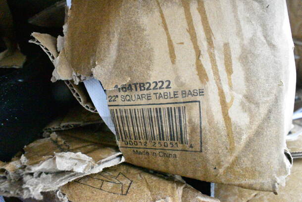 8 Boxes of 4 BRAND NEW SCRATCH AND DENT! Lancaster Table & Seating 164TB2222 22" x 22" Cross Cast Iron Table Base Plate. 8 Times Your Bid!  - Image 4 of 10