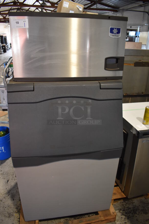 LIKE NEW! 2011 Manitowoc ID0302A-161X Stainless Steel Commercial Ice Machine Head on Commercial Ice Bin. 115 Volts, 1 Phase. Unit Has Only Been Used a Few Times!