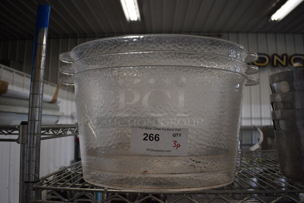 3 Clear Poly Buckets. 18.5x10.5x8.5. 3 Times Your Bid!