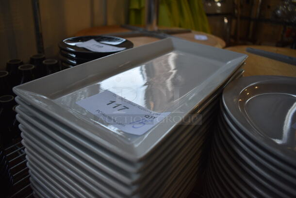 15 White Ceramic Rectangular Plates. 7x14.25x1. 15 Times Your Bid! - Image 2 of 2