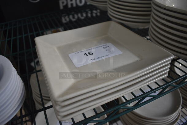 5 White Ceramic Square Plates. 8.5x8.5x1. 5 Times Your Bid! - Image 2 of 4