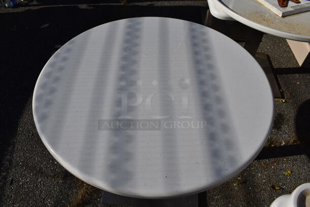 3 White Round Tables on Chrome Finish Table Base. 36x36x29.5. 3 Times Your Bid! - Image 5 of 5