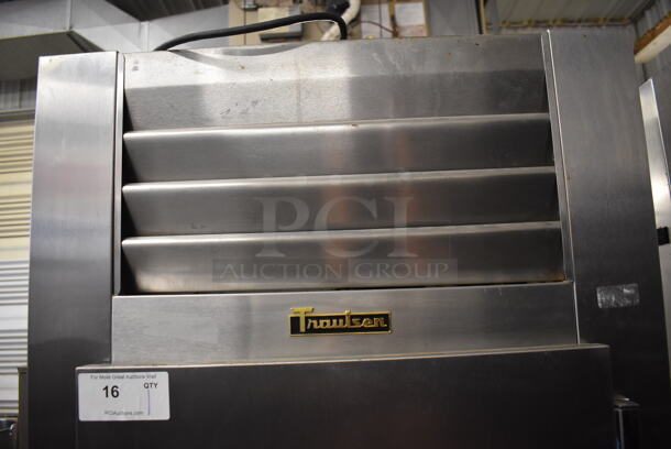 Traulsen AHT132WPUT-HHS Stainless Steel Commercial Two Half Size Door Reach In Pass Through Cooler. Missing 2 Legs. 115 Volts, 1 Phase. 30x35x83. Tested and Powers On But Does Not Get Cold - Image 4 of 8