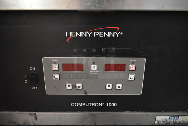 Henny Penny OFG-341 Stainless Steel Commercial Floor Style Natural Gas Powered Deep Fat Fryer w/ 2 Metal Fry Baskets. 80,000 BTU.  - Image 5 of 7