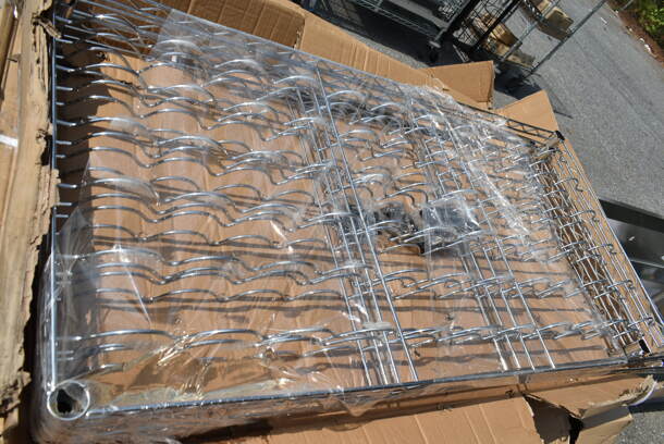 Box of 4 BRAND NEW SCRATCH AND DENT! Regency 460ECWIN2448 24" x 48" 22-Bottle Chrome Wire Wine Shelf - Image 2 of 5