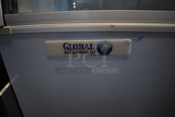Global Metal Commercial Floor Style Gelato Case Merchandiser w/ Stainless Steel Drop In Bins. 88x27x52. Tested and Does Not Power On - Image 7 of 7