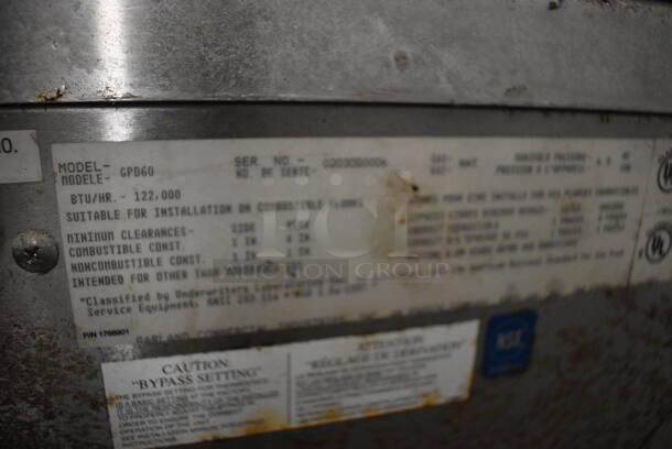 2 Garland Model GPD60 Stainless Steel Commercial Natural Gas Powered Single Deck Pizza Ovens w/ Cooking Stones on Metal Legs. 122,000. 81x49x64. 2 Times Your Bid! - Image 10 of 12