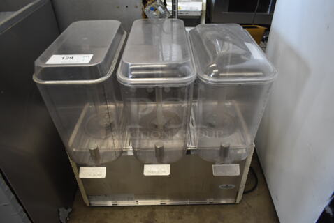 Crathco Stainless Steel Commercial Countertop 3 Hopper Refrigerated Beverage Machine. 115 Volts, 1 Phase. Tested and Working!