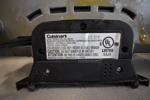 Cuisinart WAF-300 Metal Countertop Waffle Maker. 120 Volts, 1 Phase. 9x12x7 - Image 7 of 8