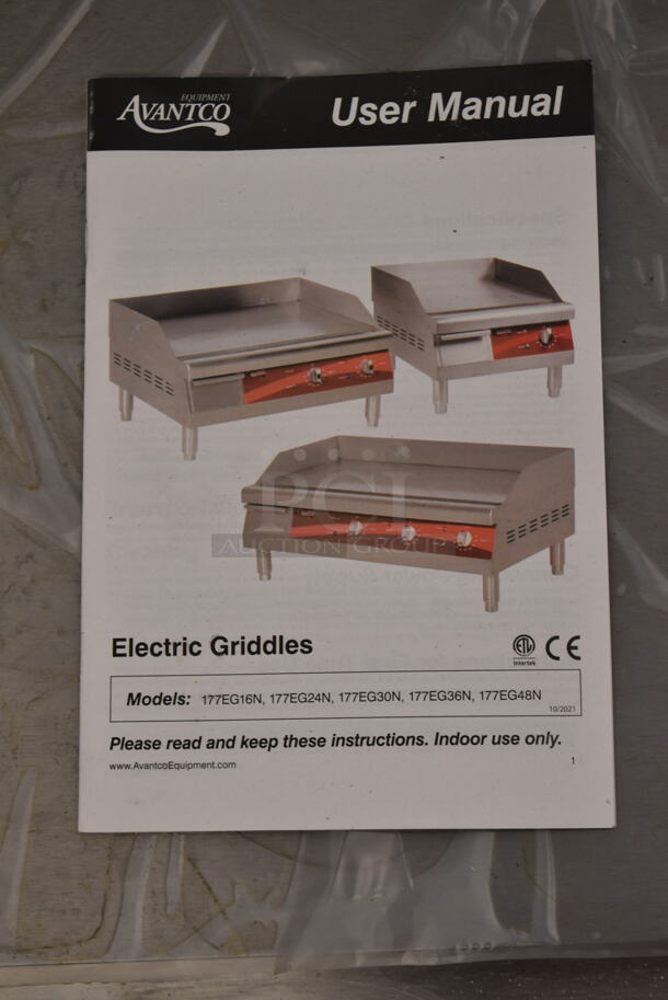 BRAND NEW SCRATCH AND DENT! Avantco 177EG24N Stainless Steel Commercial Countertop Electric Powered Flat Top Griddle. 208/240 Volts, 1 Phase.  - Image 4 of 5