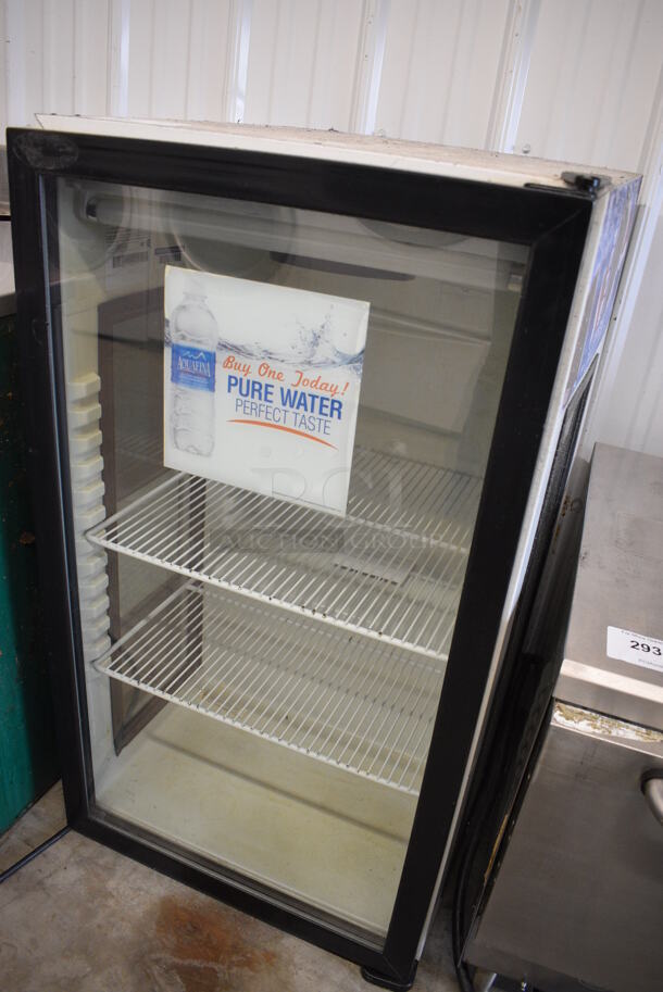 QBD Model 349540-L1 Metal Commercial Single Door Reach In Cooler Merchandiser w/ Poly Coated Racks. 115 Volts, 1 Phase. 21.5x25x38.5. Tested and Powers On But Temps at 54 Degrees - Image 3 of 5