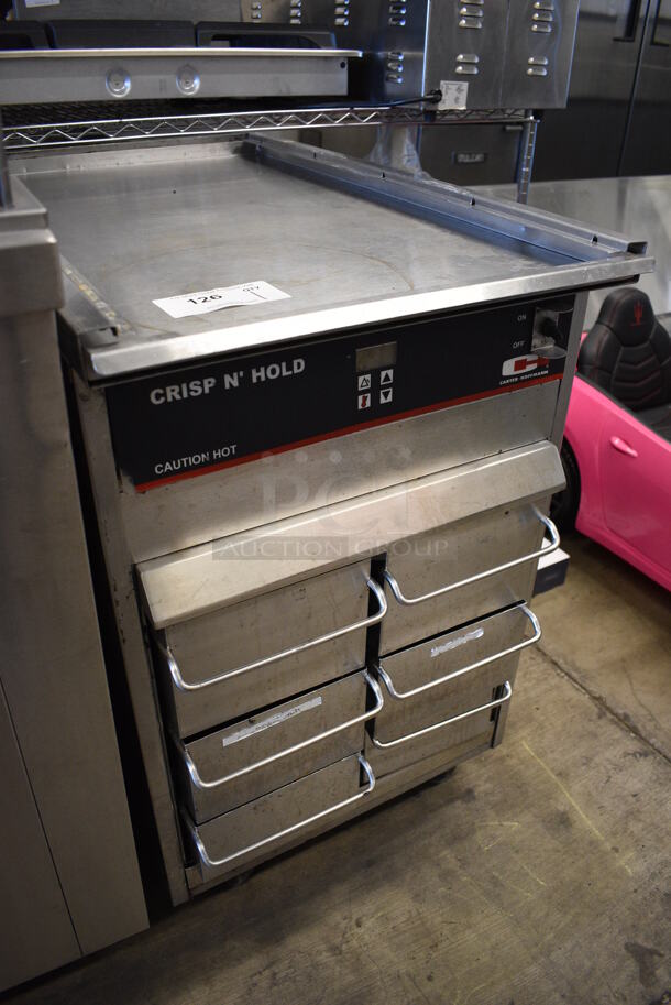 Carter Hoffmann Stainless Steel Commercial Counter w/ 6 Crisp N Hold Drawers on Commercial Casters. 115 Volts, 1 Phase. 20x33x33. Tested and Working! - Image 5 of 6