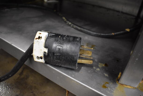 Fri-jado STG7-P Stainless Steel Commercial Electric Powered 5 Spit Rotisserie Oven on Commercial Casters w/ 5 Metal Basket Spits. 208 Volts, 3 Phase. 41x34x71 - Image 11 of 12