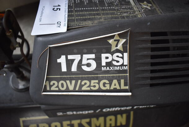 Craftsman 919.167790 Metal 175 PSI Maximum Air Compressor. 44x24x30 - Image 3 of 8