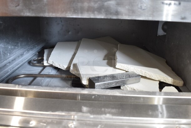 2024 Crosson CPO-320 Stainless Steel Commercial Countertop Electric Powered 2 Deck Pizza Oven w/ Broken Cooking Stones. 120 Volts, 1 Phase. Tested and Working! - Image 7 of 8