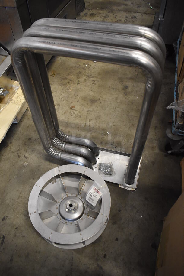 Box of Blodgett Parts Including 54791 Burner and 55303 Blower Wheel Key. - Image 5 of 9