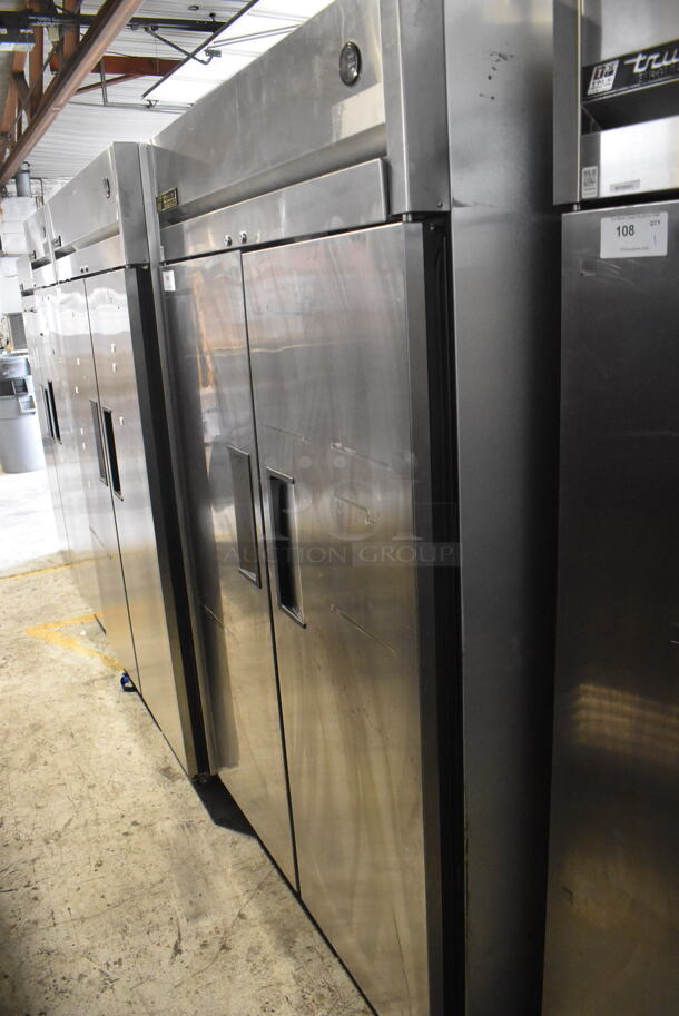 True TG2R-2S Commercial Stainless Steel Two Section Reach In Cooler With Polycoated Racks on Commercial Casters. 115V/1 Phase Tested And Working - Image 2 of 6