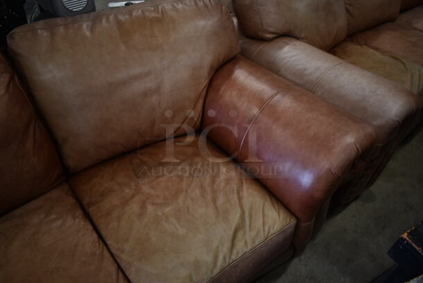 Brown 2 Seat Couch w/ Arm Rests. - Image 3 of 3