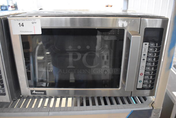 2020 Amana RCS10TS Stainless Steel Commercial Countertop Microwave Oven. 120 Volts, 1 Phase. 22x18x14