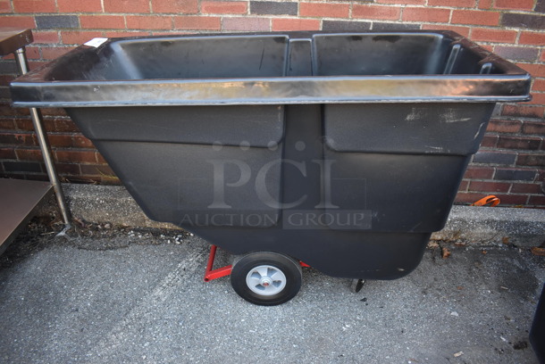 BRAND NEW! Rubbermaid Black Poly Bin on Casters. 56x28x37 - Image 1 of 8