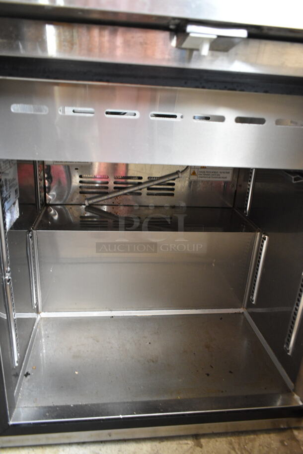 Turbo Air MST-28-N-711S Stainless Steel Commercial Prep Table w/ Clear Sneeze Guard. 115 Volts, 1 Phase. Tested and Powers On But Does Not Get Cold - Image 5 of 6