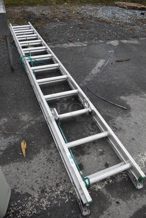 Werner 24' Metal 225 Pound Capacity Straight Ladder. Closed: 12" - Image 3 of 5