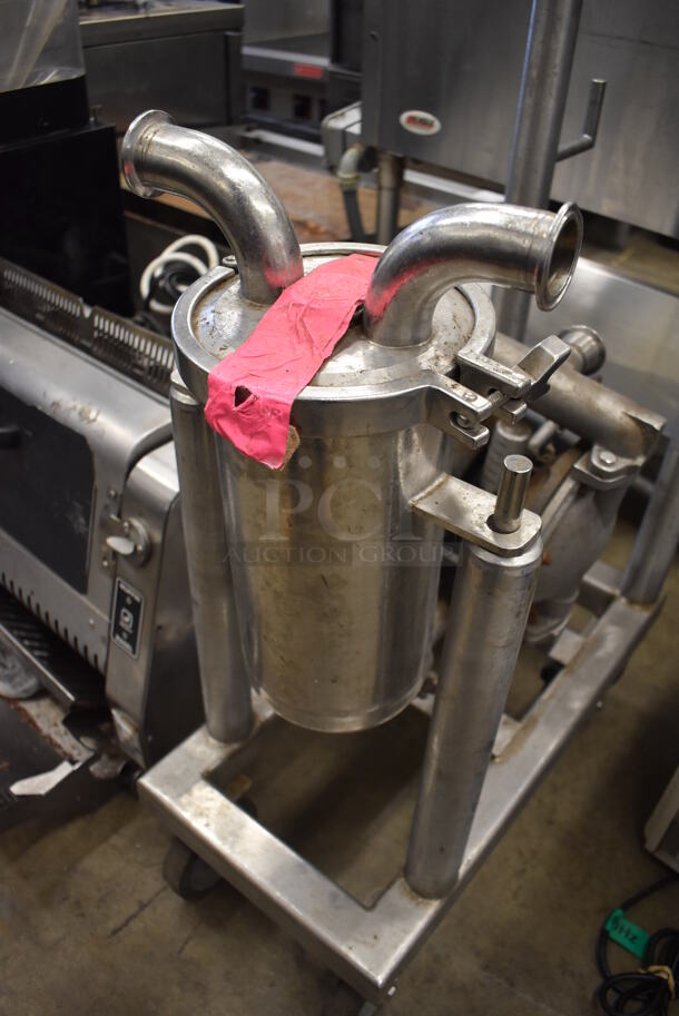 Metal Commercial Floor Style Portable Fryer Oil Filtration Pump System on Commercial Casters. 14x31x42 - Image 3 of 5