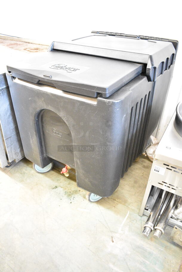 Choice 176ICBN125 Black Poly Insulated Portable Ice Cart on Commercial Casters.  - Image 3 of 8