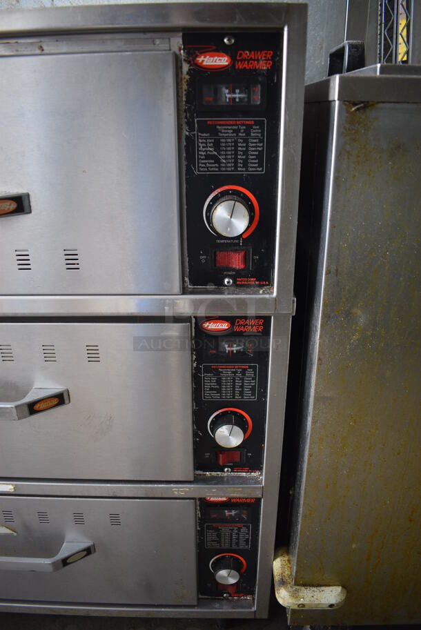 Hatco Stainless Steel Commercial 3 Drawer Warming Drawer. 29x23x35.5. Top Drawer Is Missing Power Cord But Bottom Two Drawers are Tested and Working! - Image 3 of 5