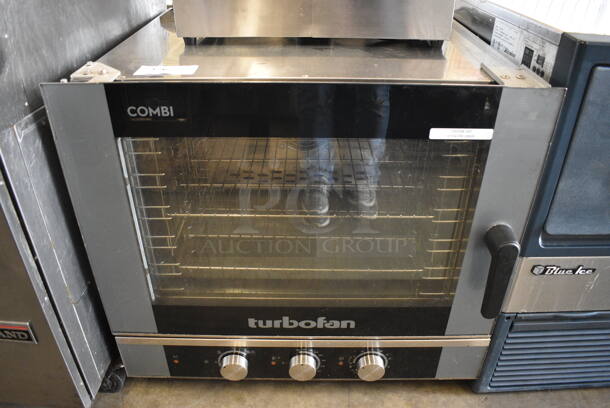 Turbofan Stainless Steel Commercial Convection Oven w/ View Through Door, Metal Racks and Thermostatic Controls. 32x31x30