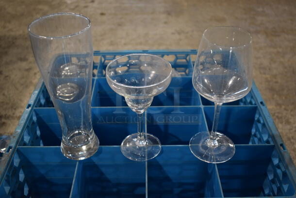 ALL ONE MONEY! Lot of 8 Dish Caddies on Dish Caddy Dolly w/ Various Glasses Including Wine Glasses and Ceramic Mugs - Image 7 of 12