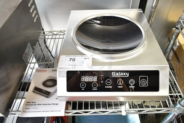 BRAND NEW SCRATCH AND DENT! Galaxy 177GIWC18 Stainless Steel Countertop Wok Induction Range / Cooker. 120 Volts, 1 Phase.  - Image 2 of 5