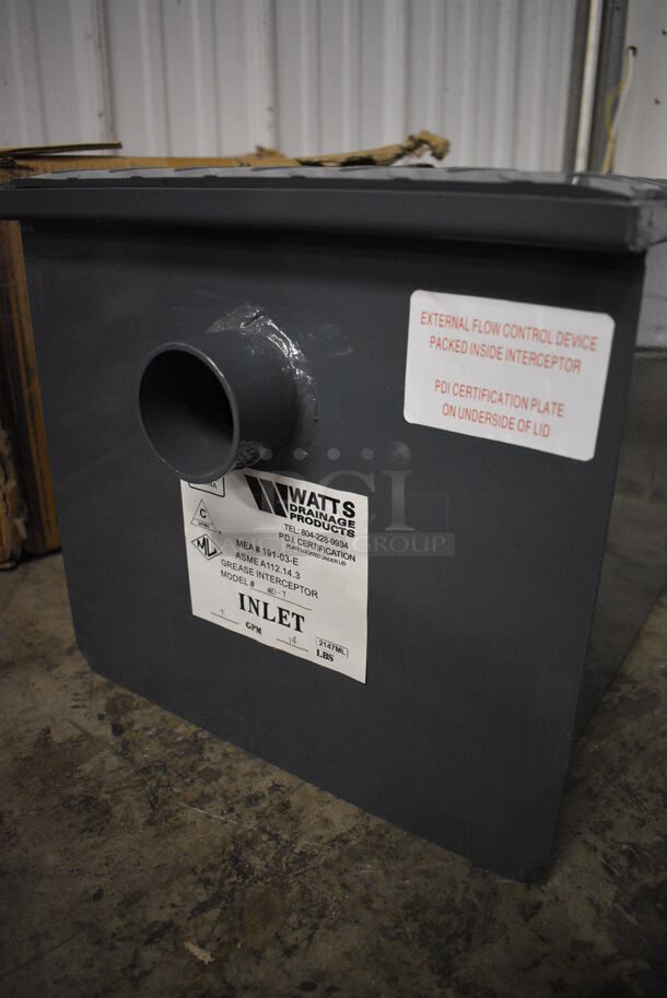 BRAND NEW IN BOX! Watts Model WD-1 Metal Commercial Grease Trap. 13x19x12 - Image 3 of 6