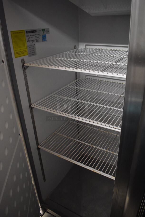 Maxx Cold MXCF-49FD ENERGY STAR Stainless Steel Commercial 2 Door Reach In Freezer w/ Poly Coated Racks on Commercial Casters. 115 Volts, 1 Phase. 54x34x83. Tested and Working! - Image 6 of 8