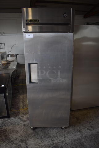 True TG1F-1S Commercial Stainless Steel Electric Powered One Section Reach In Freezer With Polycoated Racks on Commercial Casters. 115V/1 Phase Tested And Working