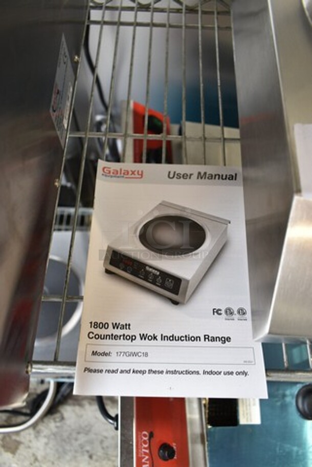 BRAND NEW SCRATCH AND DENT! Galaxy 177GIWC18 Stainless Steel Countertop Wok Induction Range / Cooker. 120 Volts, 1 Phase.  - Image 3 of 5
