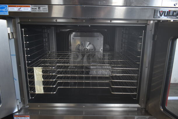 2 BRAND NEW SCRATCH AND DENT! Vulcan VC5ED ENERGY STAR Stainless Steel Commercial Electric Powered Full Size Convection Oven w/ View Through Doors, Metal Oven Racks and Thermostatic Controls. 208 Volts, 1/3 Phase. 2 Times Your Bid! - Image 5 of 7